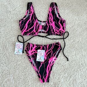 Vintage Neon Pink Lightning Rave Set